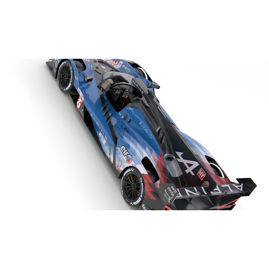 Alpine A424 3D Model – High Poly Racing Car, FBX, Blender - View 16