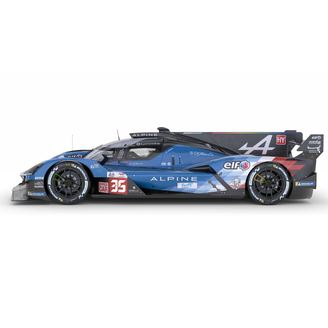 Alpine A424 3D Model – High Poly Racing Car, FBX, Blender - View 5