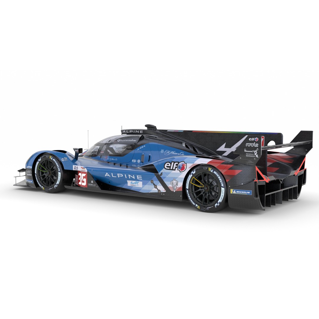 Alpine A424 3D Model – High Poly Racing Car, FBX, Blender - View 8