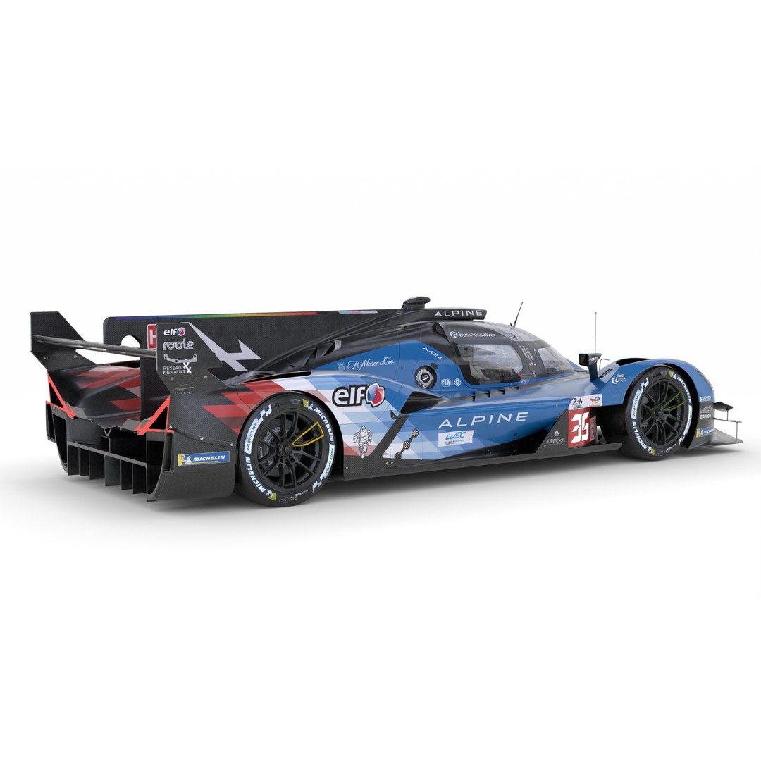 Alpine A424 3D Model – High Poly Racing Car, FBX, Blender - View 9