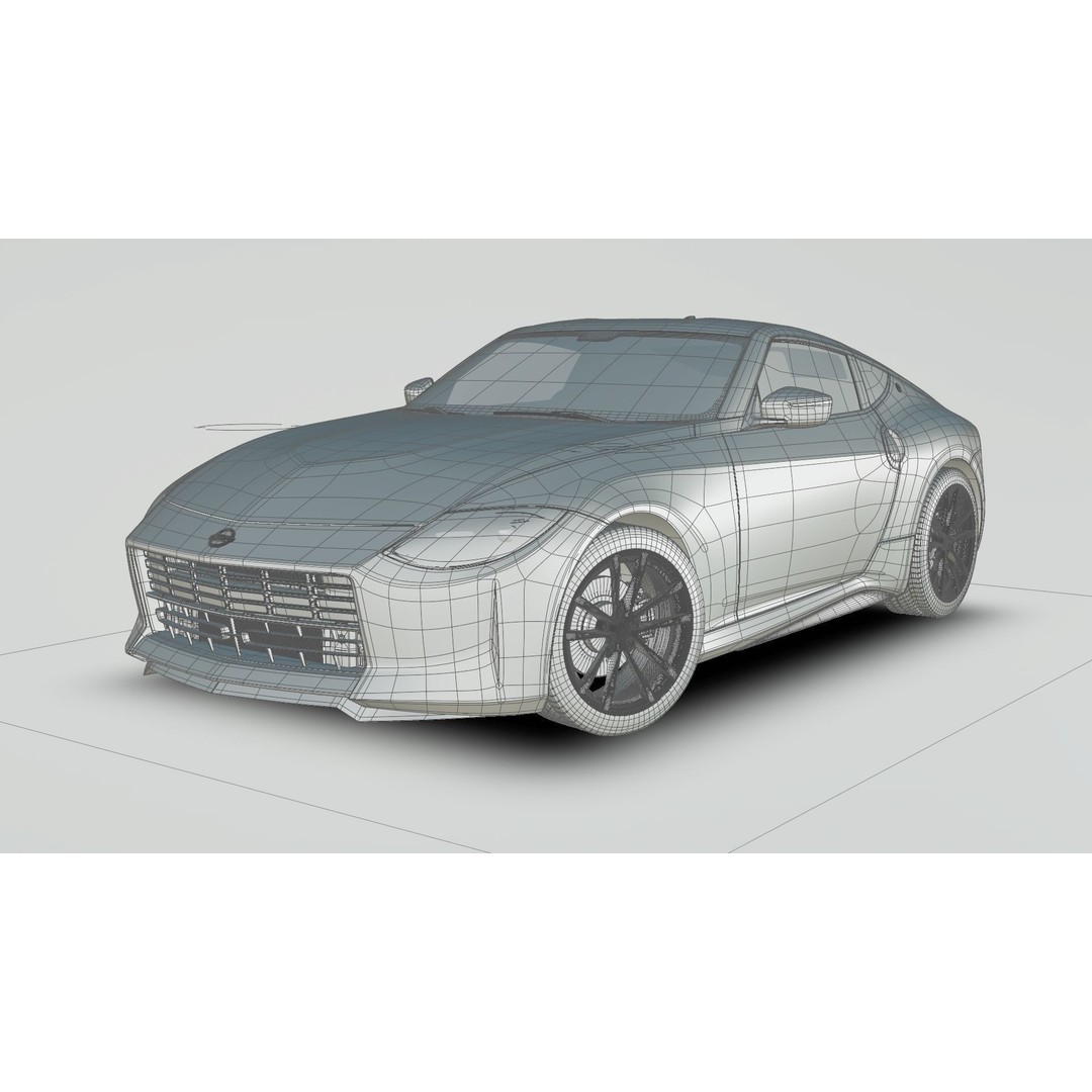 Nissan Z 2023 3D Model – Low Poly Car Asset, Blender, FBX, OBJ - View 12