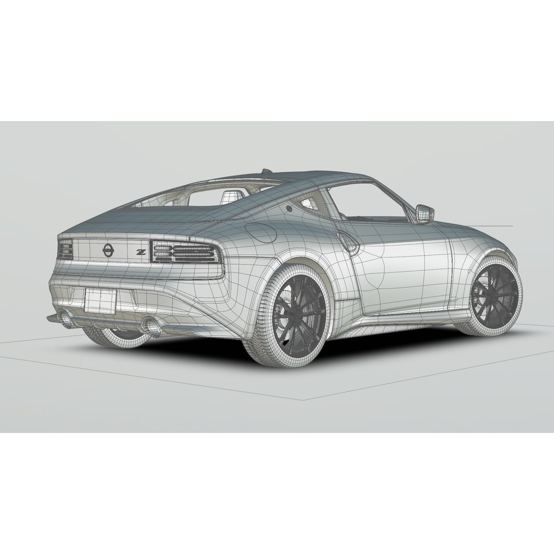 Nissan Z 2023 3D Model – Low Poly Car Asset, Blender, FBX, OBJ - View 15