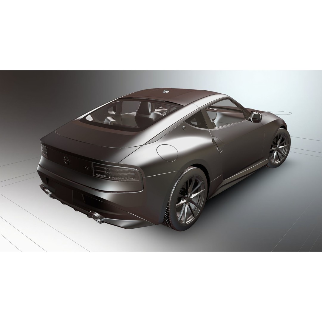 Nissan Z 2023 3D Model – Low Poly Car Asset, Blender, FBX, OBJ - View 18