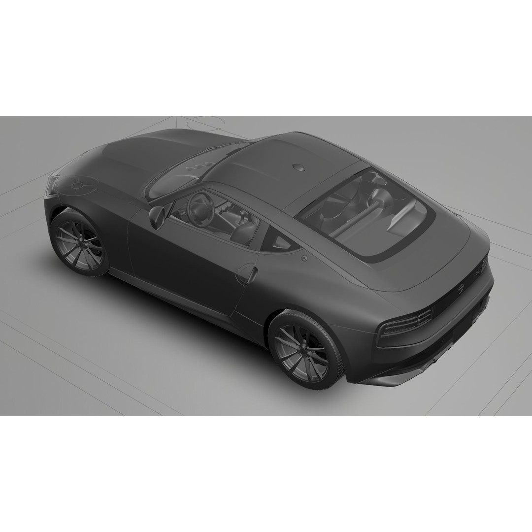 Nissan Z 2023 3D Model – Low Poly Car Asset, Blender, FBX, OBJ - View 30