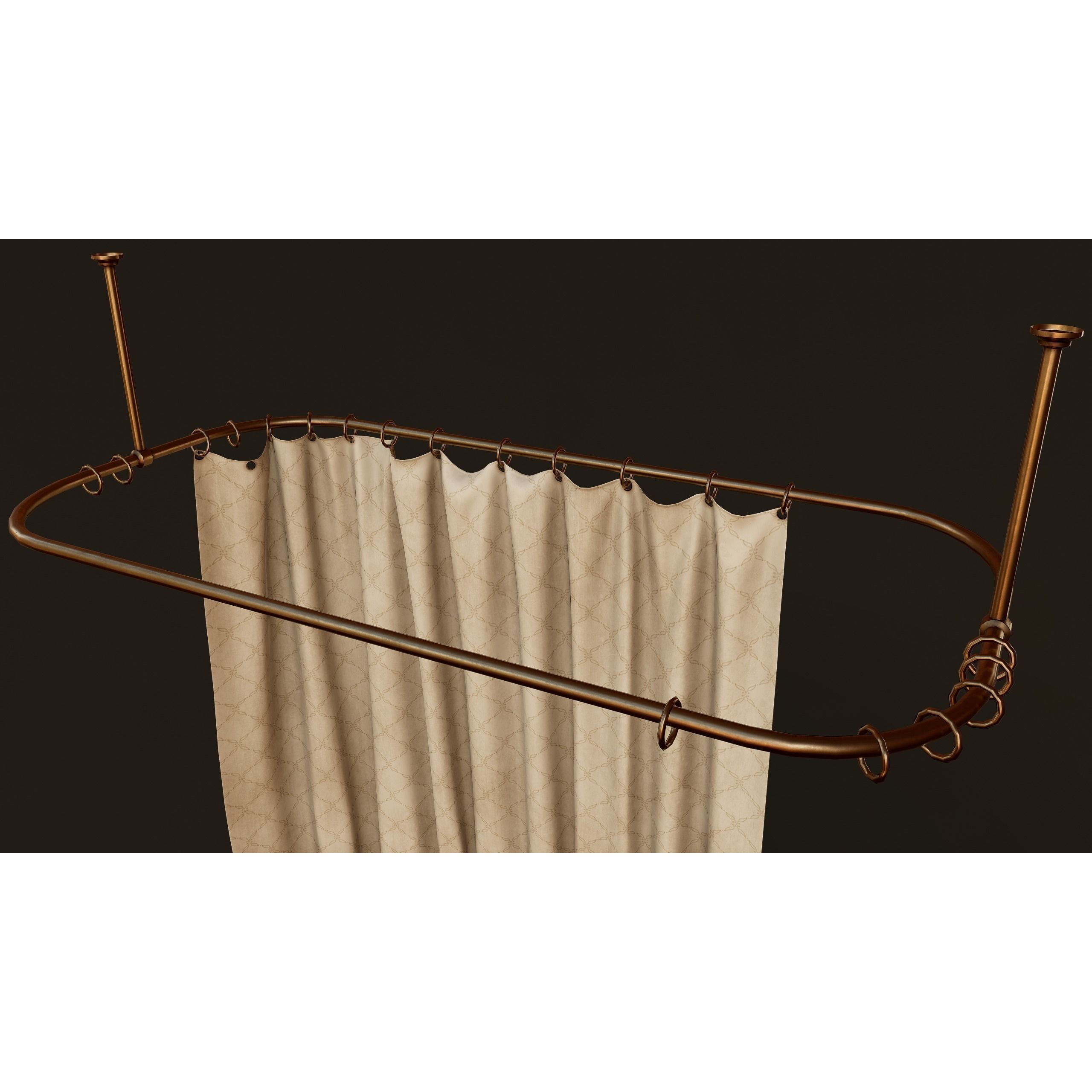 Antique Bathtub - Low-Poly Game-Ready 3D Model - View 12
