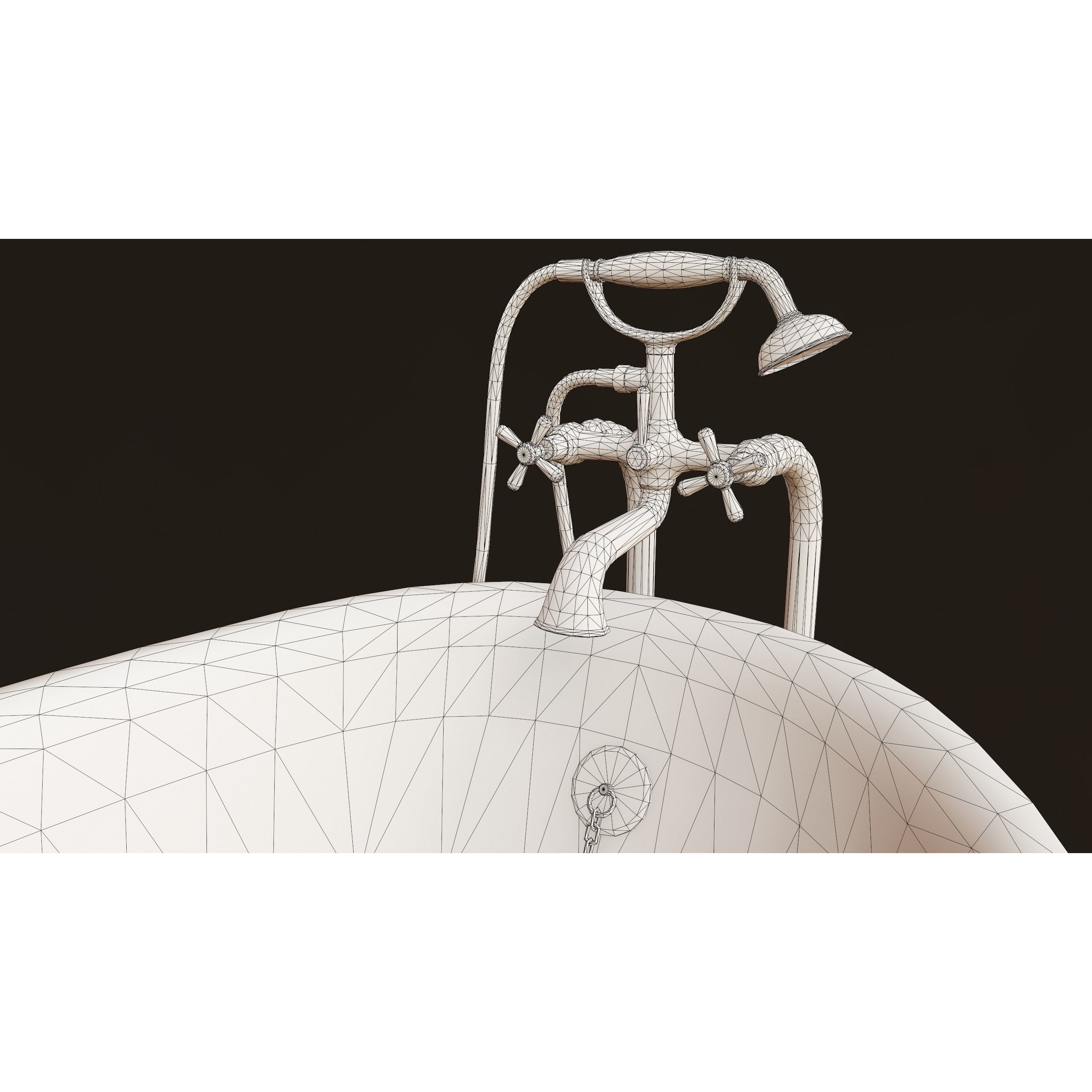 Antique Bathtub - Low-Poly Game-Ready 3D Model - View 16