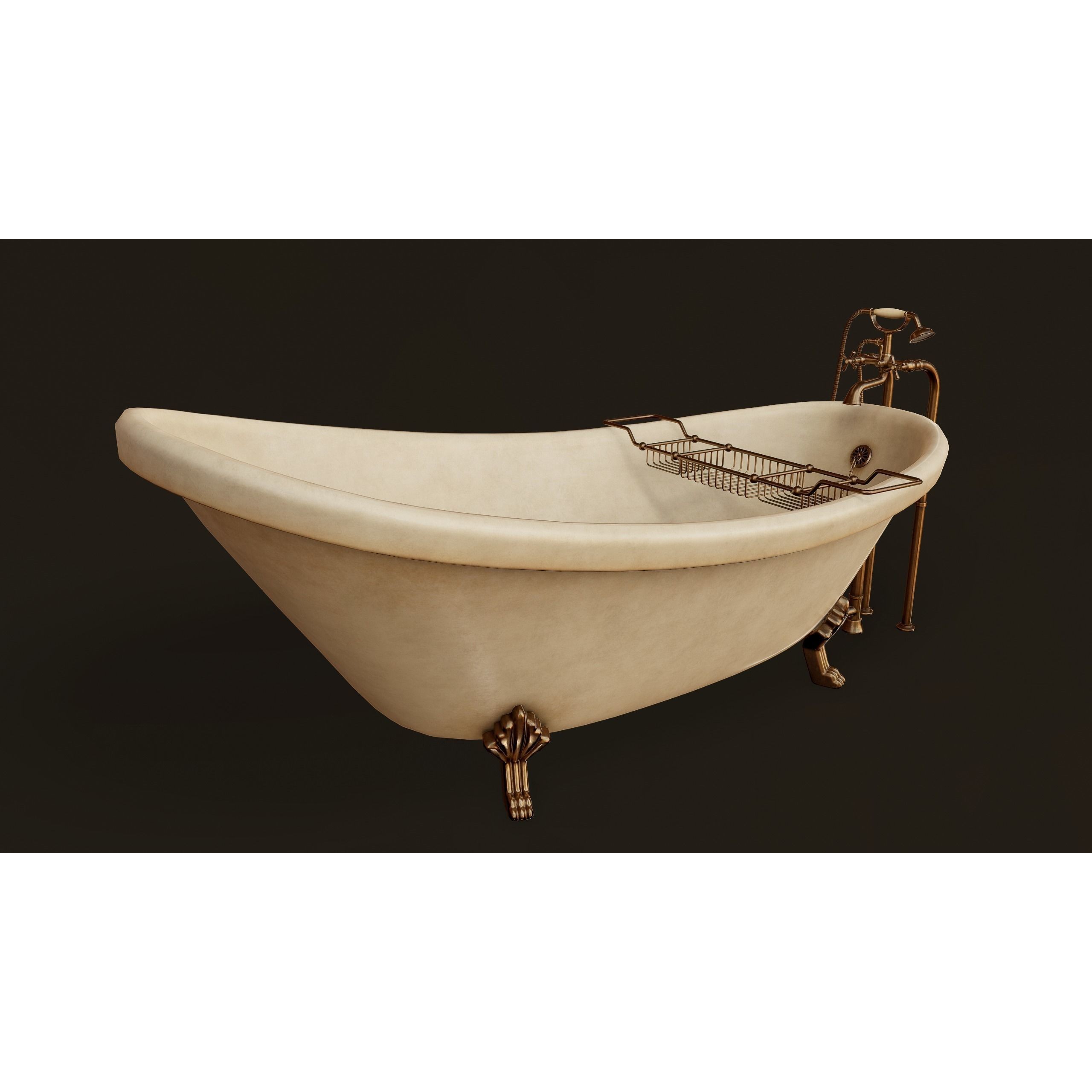 Antique Bathtub - Low-Poly Game-Ready 3D Model - View 5