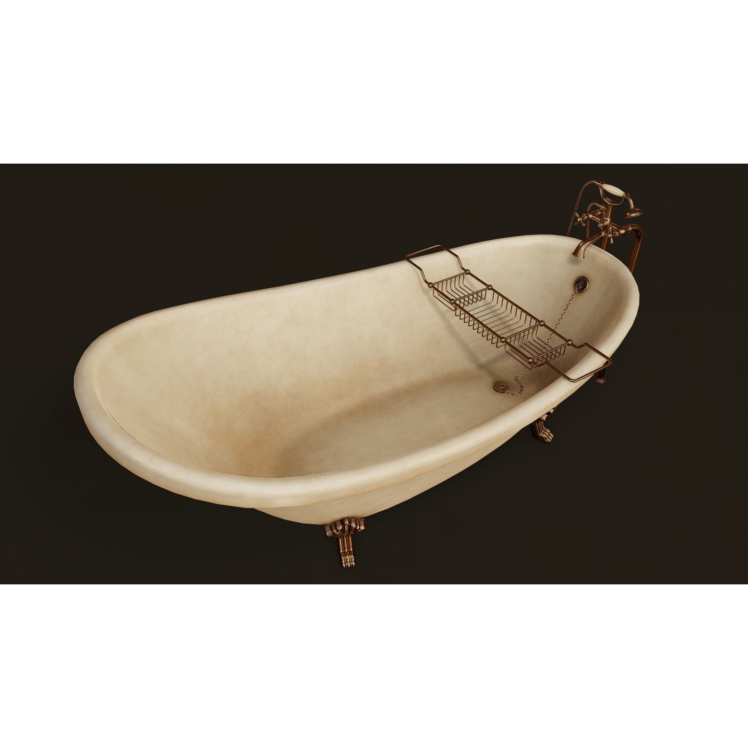 Antique Bathtub - Low-Poly Game-Ready 3D Model - View 6