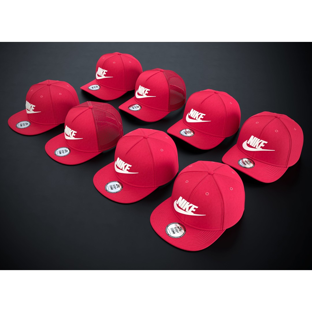 Red Snapback Cap 3D Model – Photorealistic Clothing Asset, FBX, OBJ - View 11