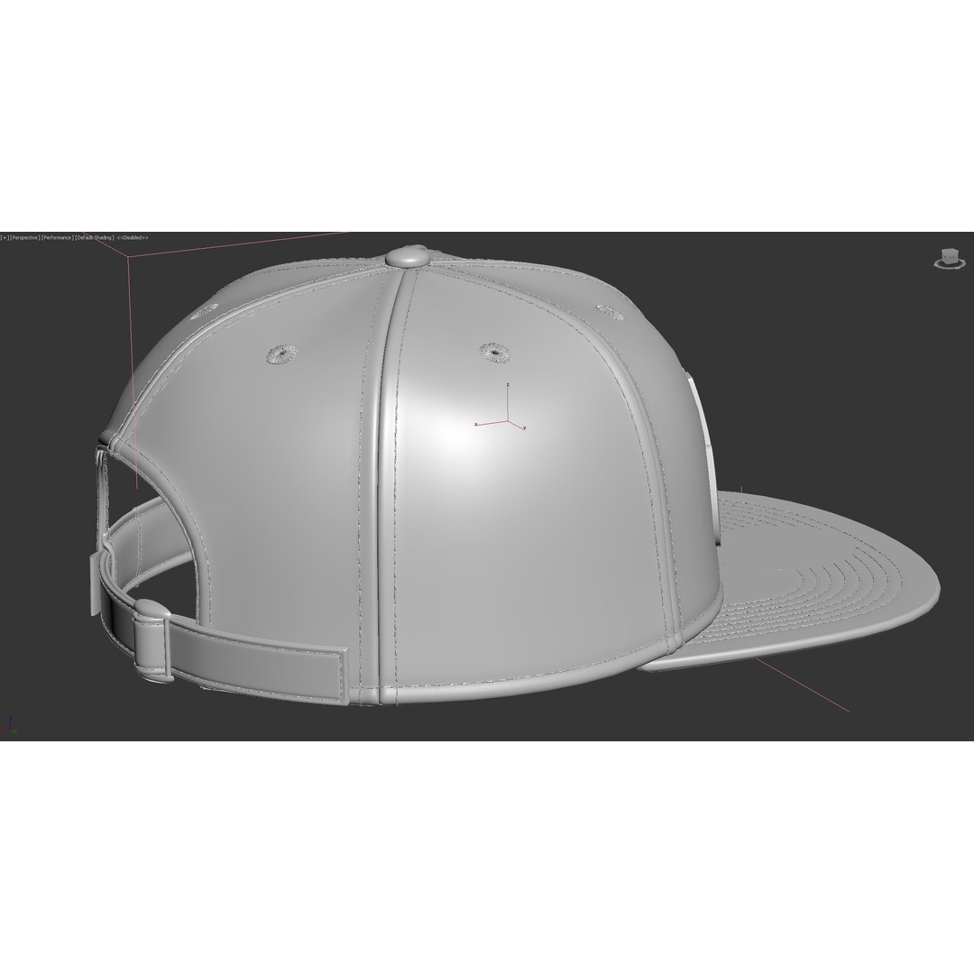 Red Snapback Cap 3D Model – Photorealistic Clothing Asset, FBX, OBJ - View 24