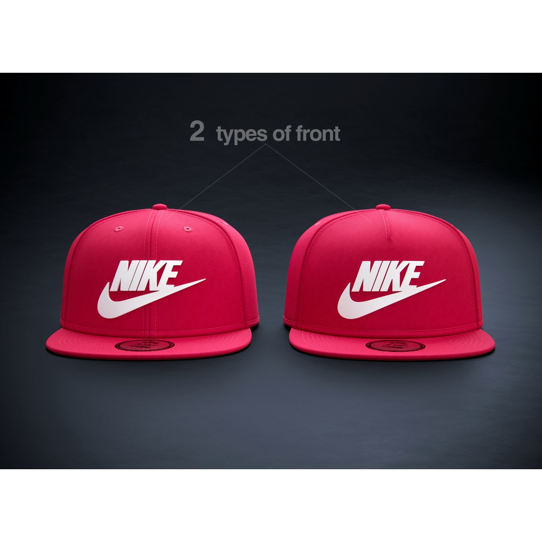 Red Snapback Cap 3D Model – Photorealistic Clothing Asset, FBX, OBJ - View 4