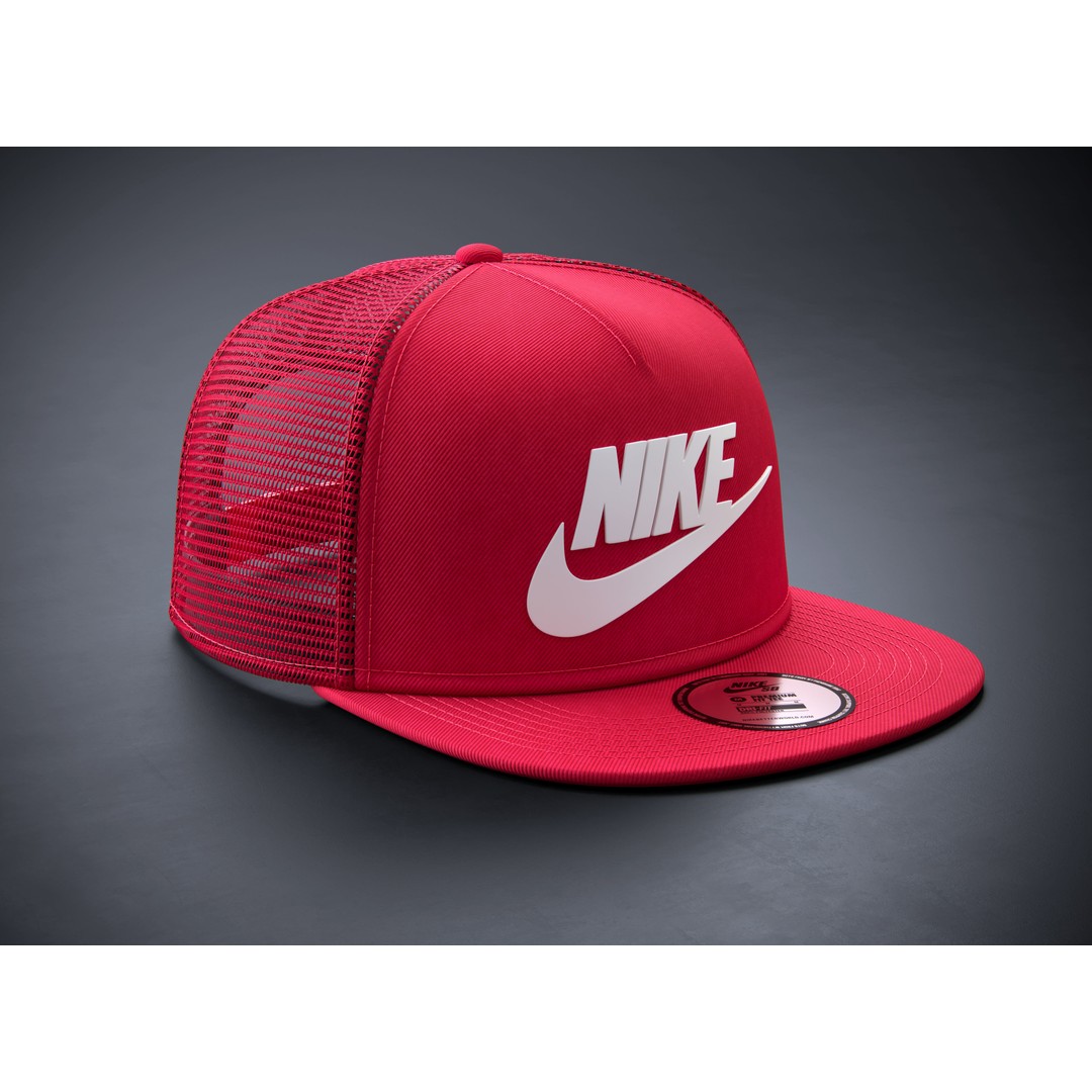 Red Snapback Cap 3D Model – Photorealistic Clothing Asset, FBX, OBJ - View 6