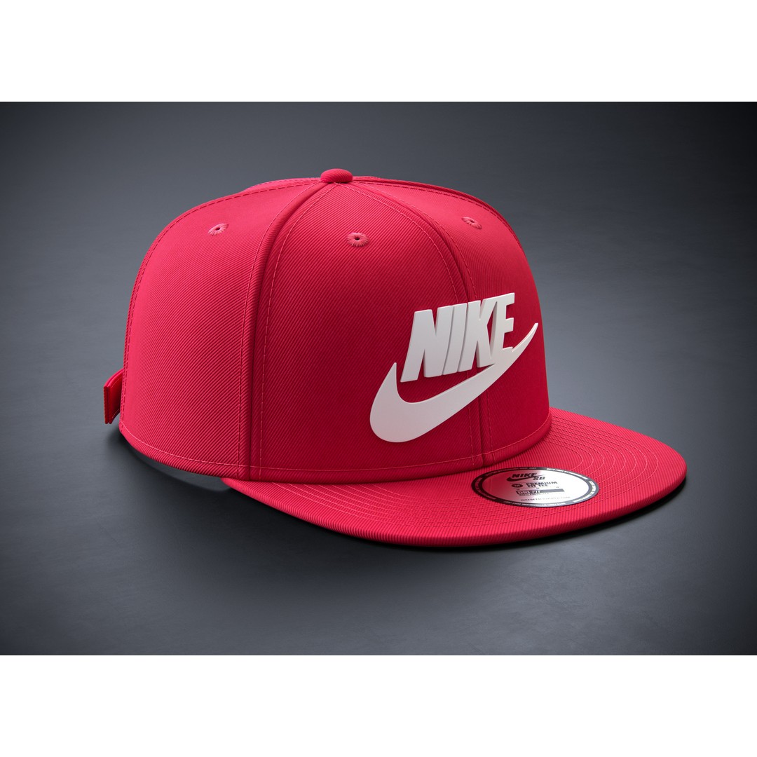 Red Snapback Cap 3D Model – Photorealistic Clothing Asset, FBX, OBJ - View 7