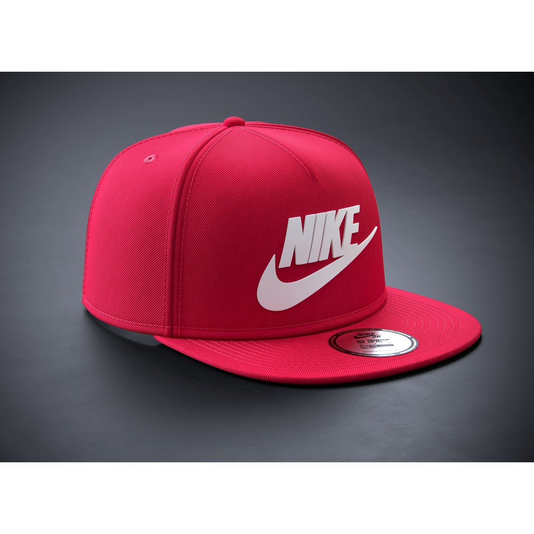 Red Snapback Cap 3D Model – Photorealistic Clothing Asset, FBX, OBJ - View 9