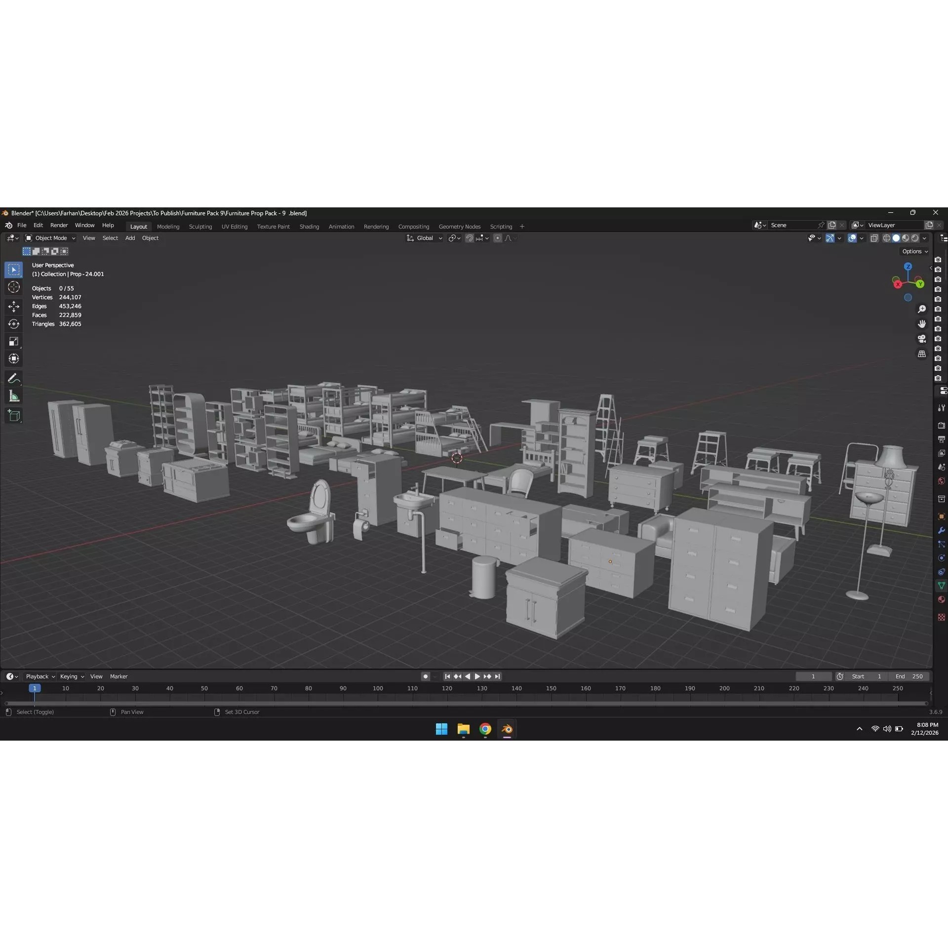 Low Poly Furniture Pack - Low-Poly Game-Ready 3D Model