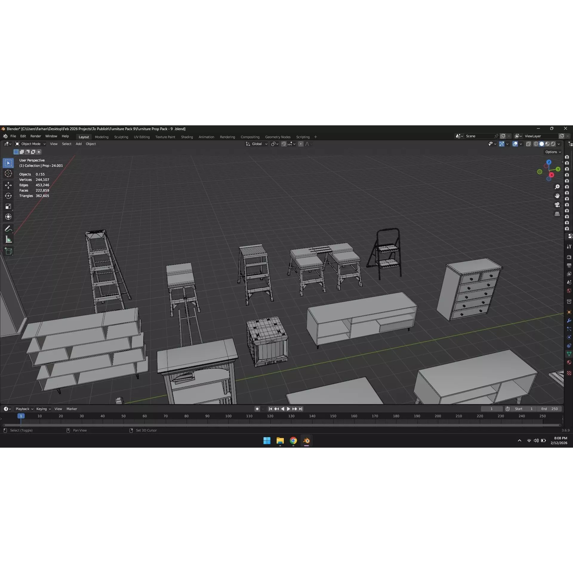 Low Poly Furniture Pack - Low-Poly Game-Ready 3D Model - View 18