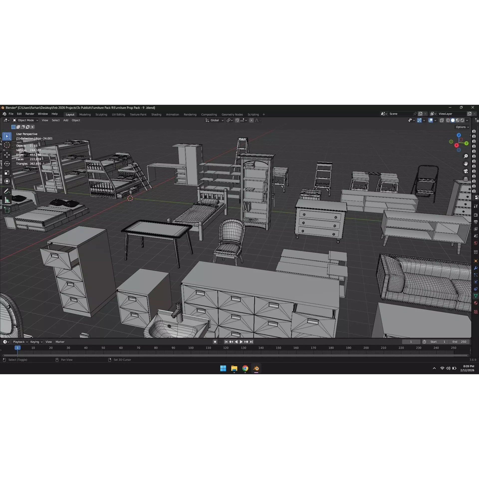 Low Poly Furniture Pack - Low-Poly Game-Ready 3D Model - View 26