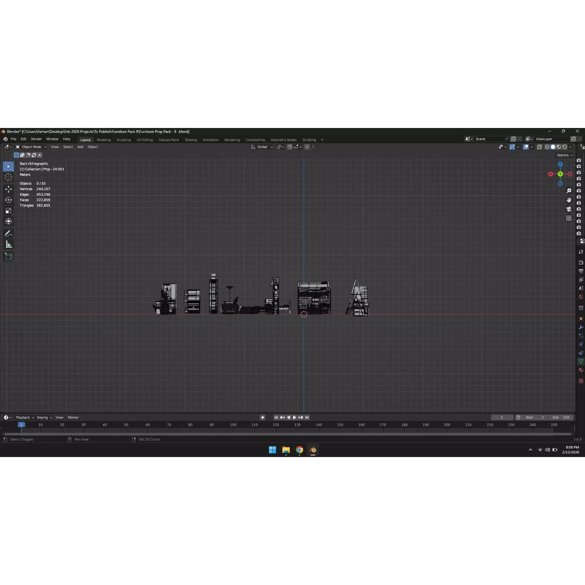 Low Poly Furniture Pack - Low-Poly Game-Ready 3D Model - View 28