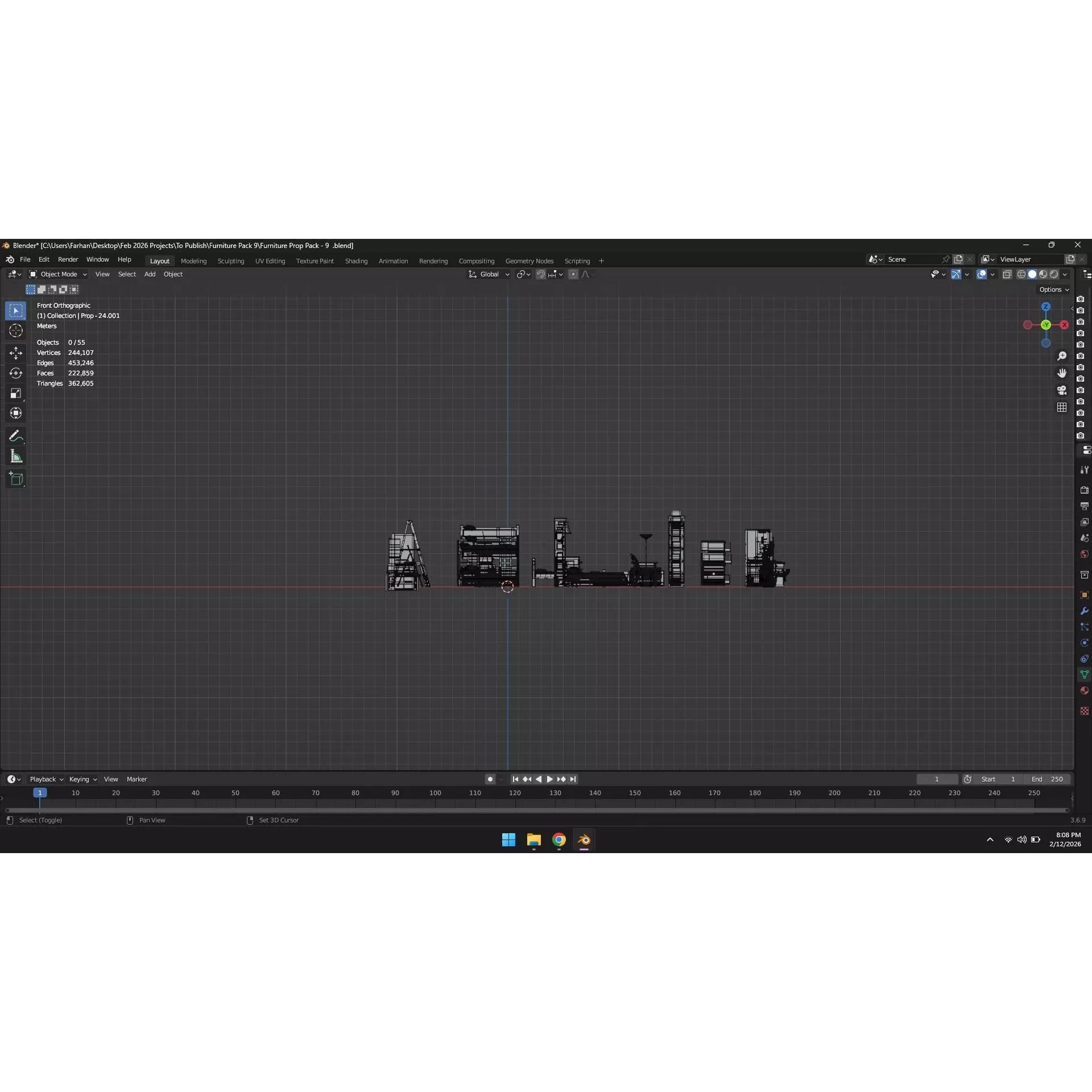 Low Poly Furniture Pack - Low-Poly Game-Ready 3D Model - View 30