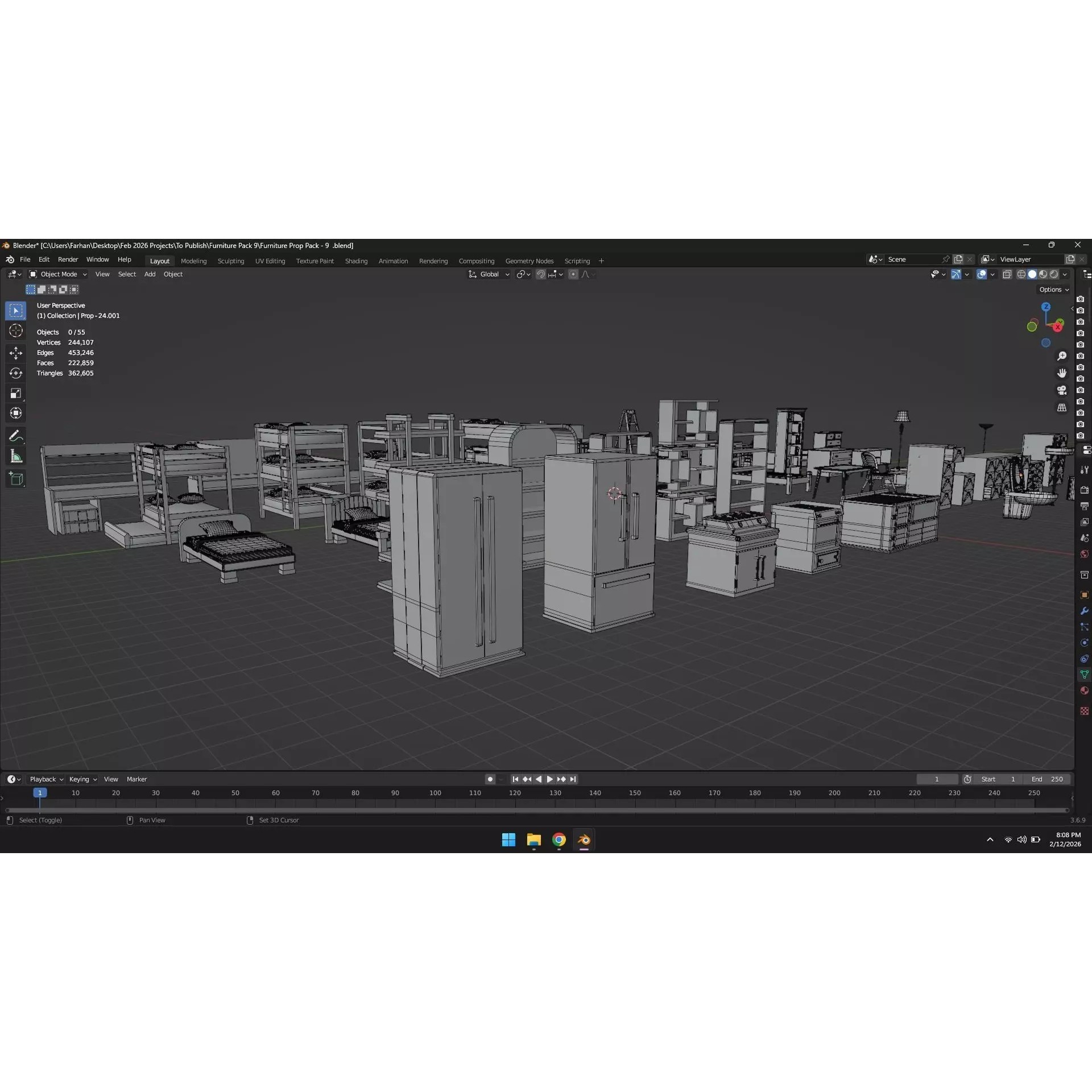 Low Poly Furniture Pack - Low-Poly Game-Ready 3D Model - View 31