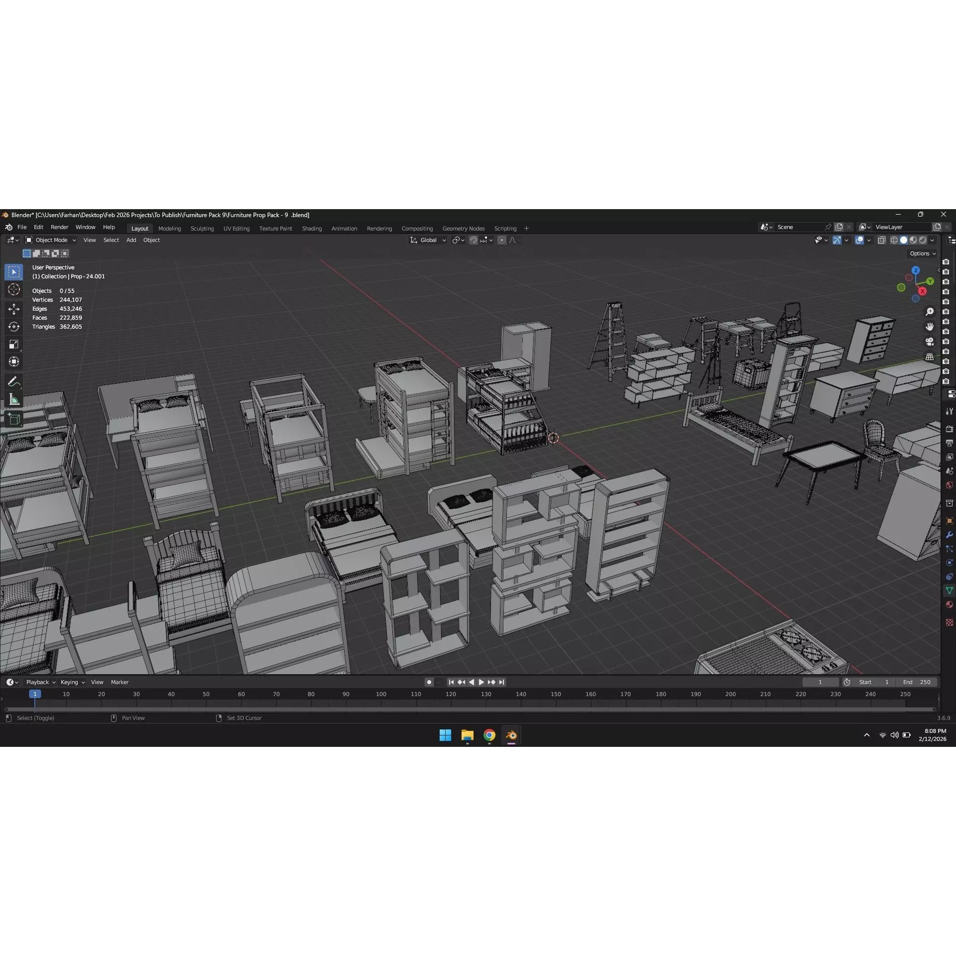 Low Poly Furniture Pack - Low-Poly Game-Ready 3D Model - View 32