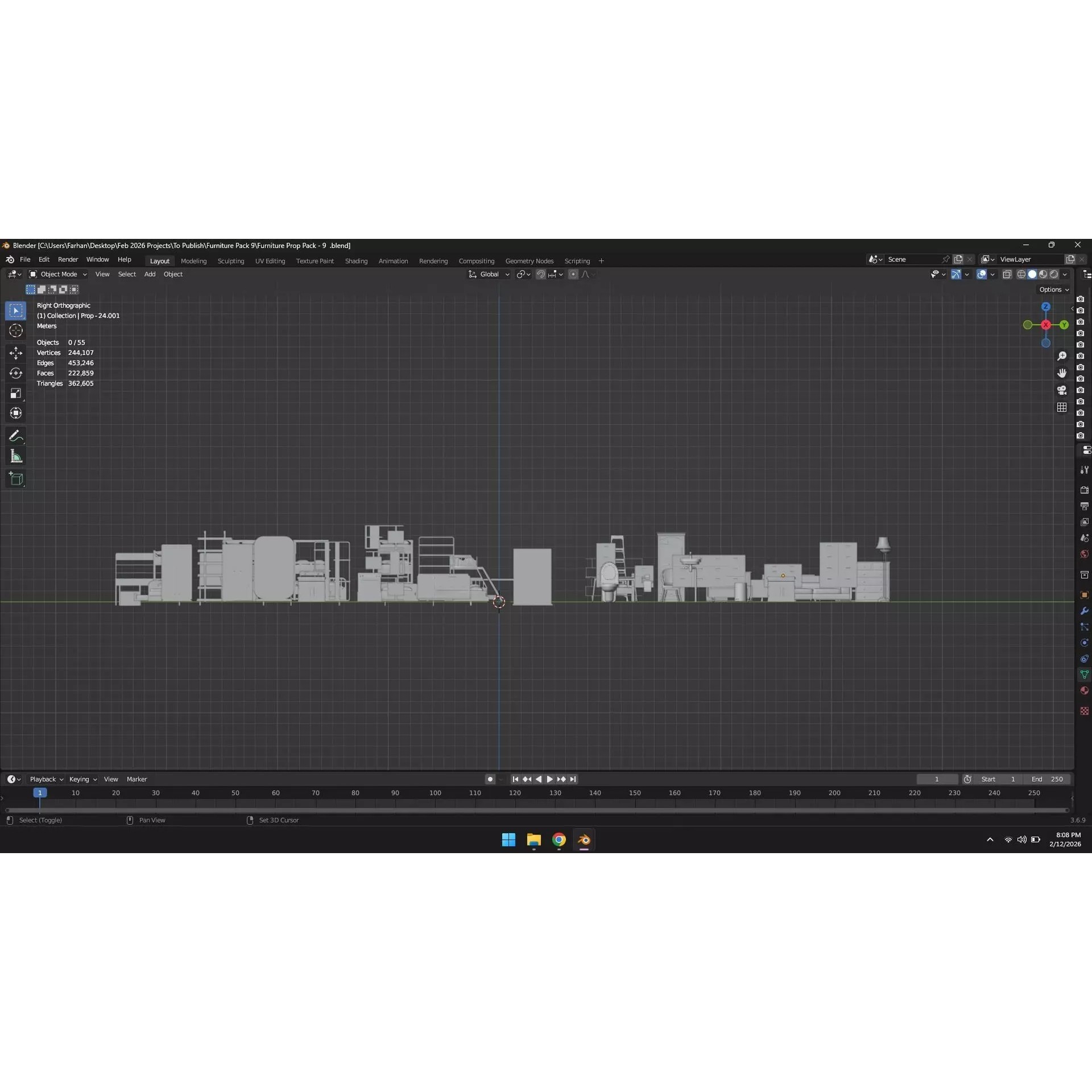 Low Poly Furniture Pack - Low-Poly Game-Ready 3D Model - View 35