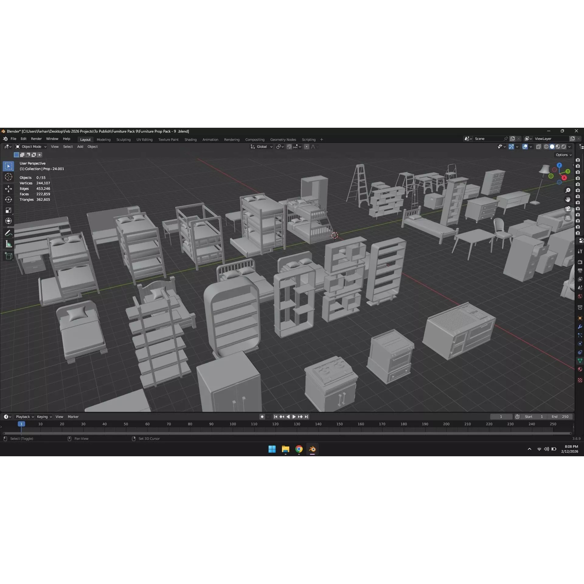 Low Poly Furniture Pack - Low-Poly Game-Ready 3D Model - View 39