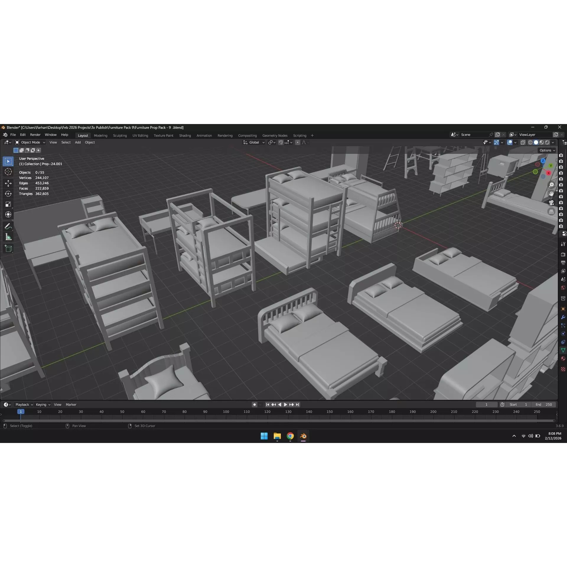 Low Poly Furniture Pack - Low-Poly Game-Ready 3D Model - View 41