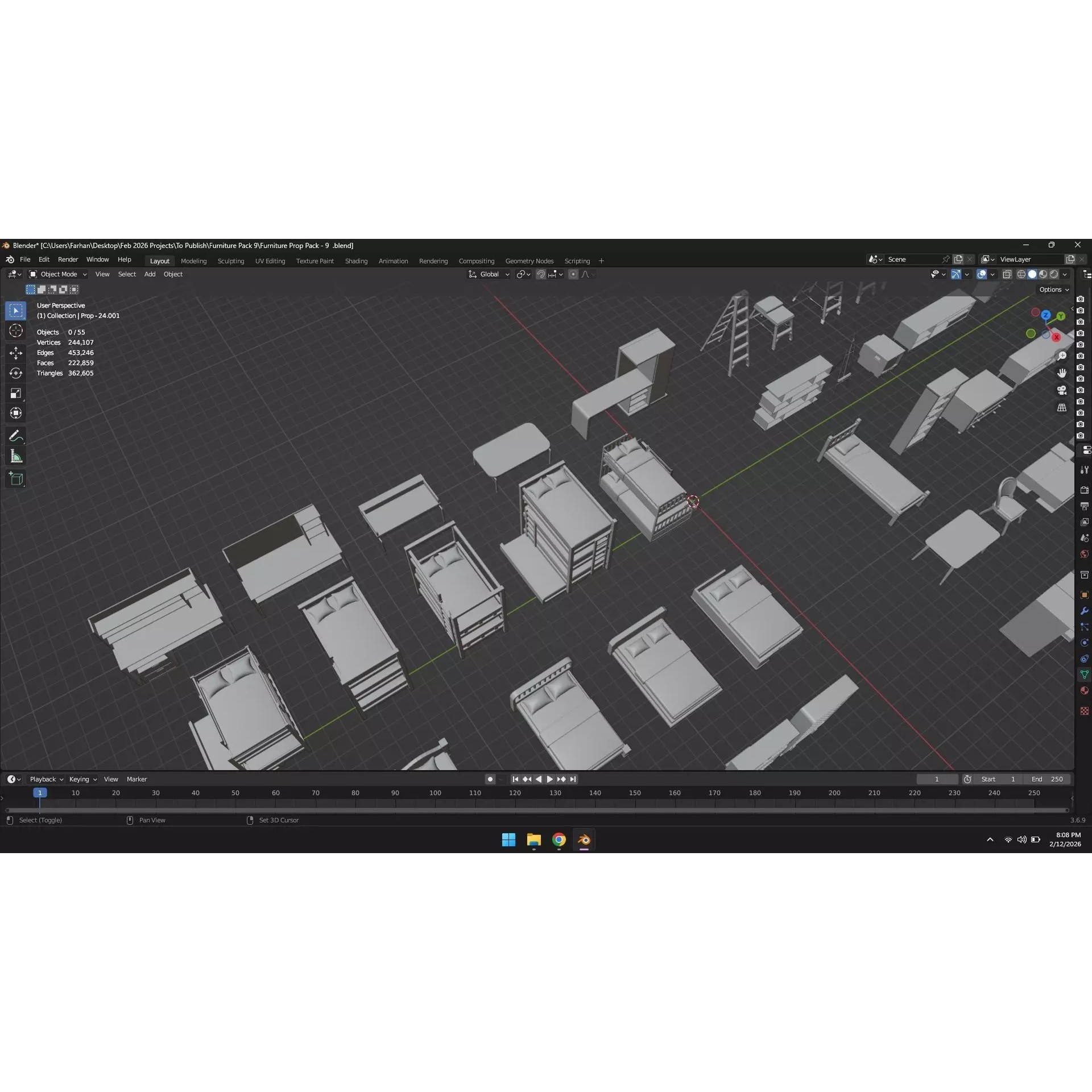 Low Poly Furniture Pack - Low-Poly Game-Ready 3D Model - View 42