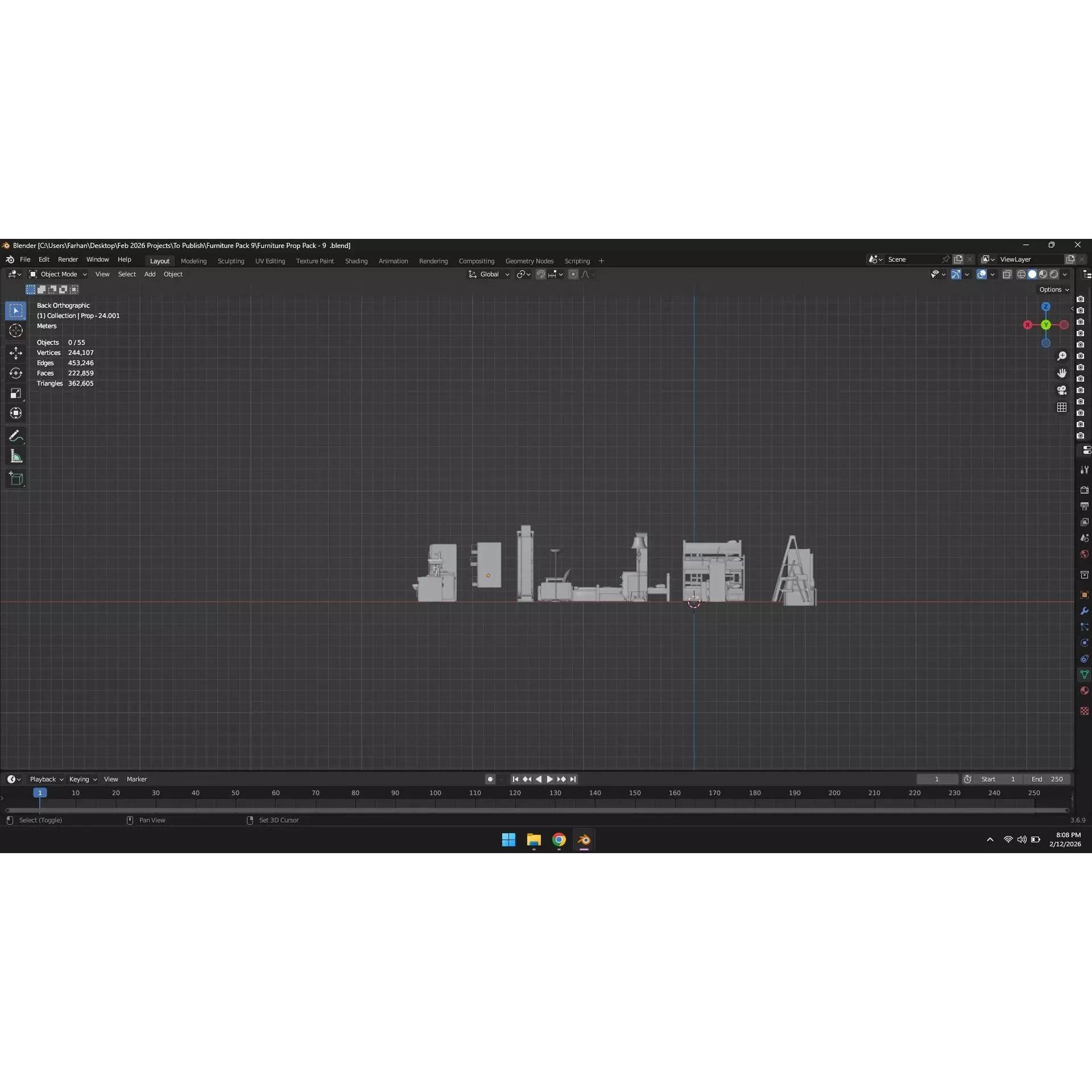 Low Poly Furniture Pack - Low-Poly Game-Ready 3D Model - View 46