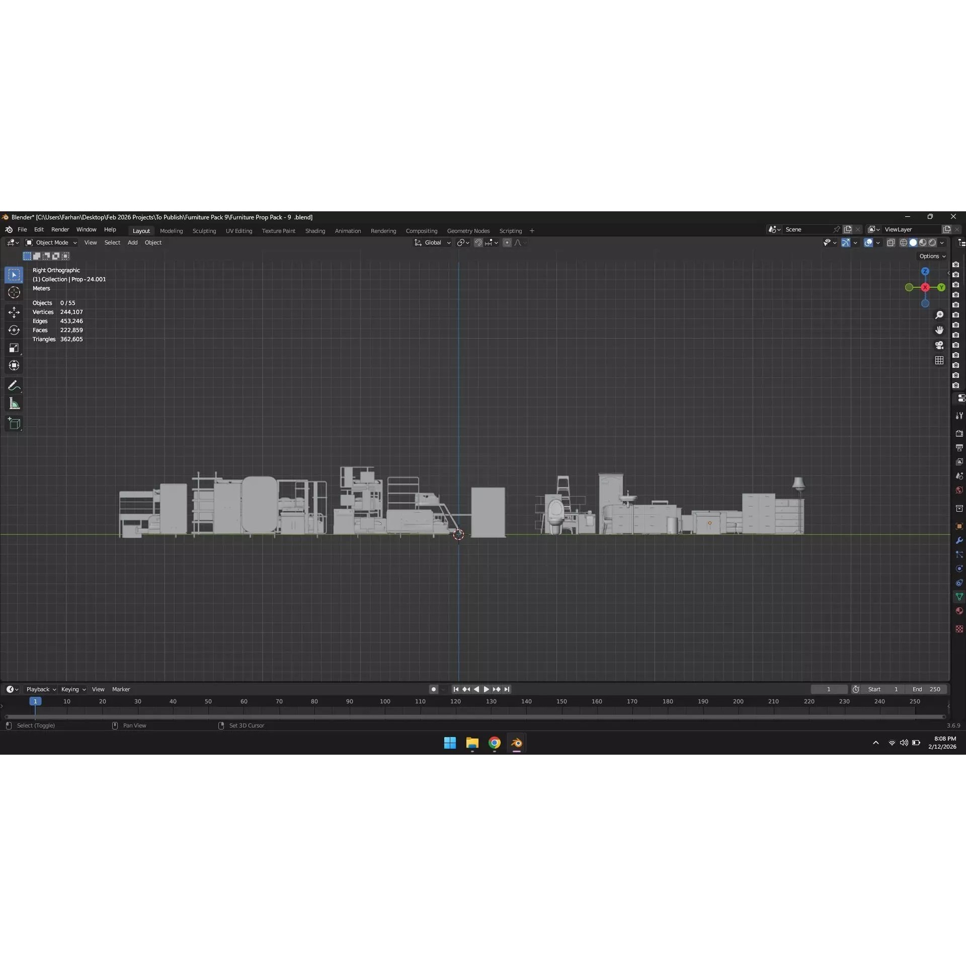 Low Poly Furniture Pack - Low-Poly Game-Ready 3D Model - View 48