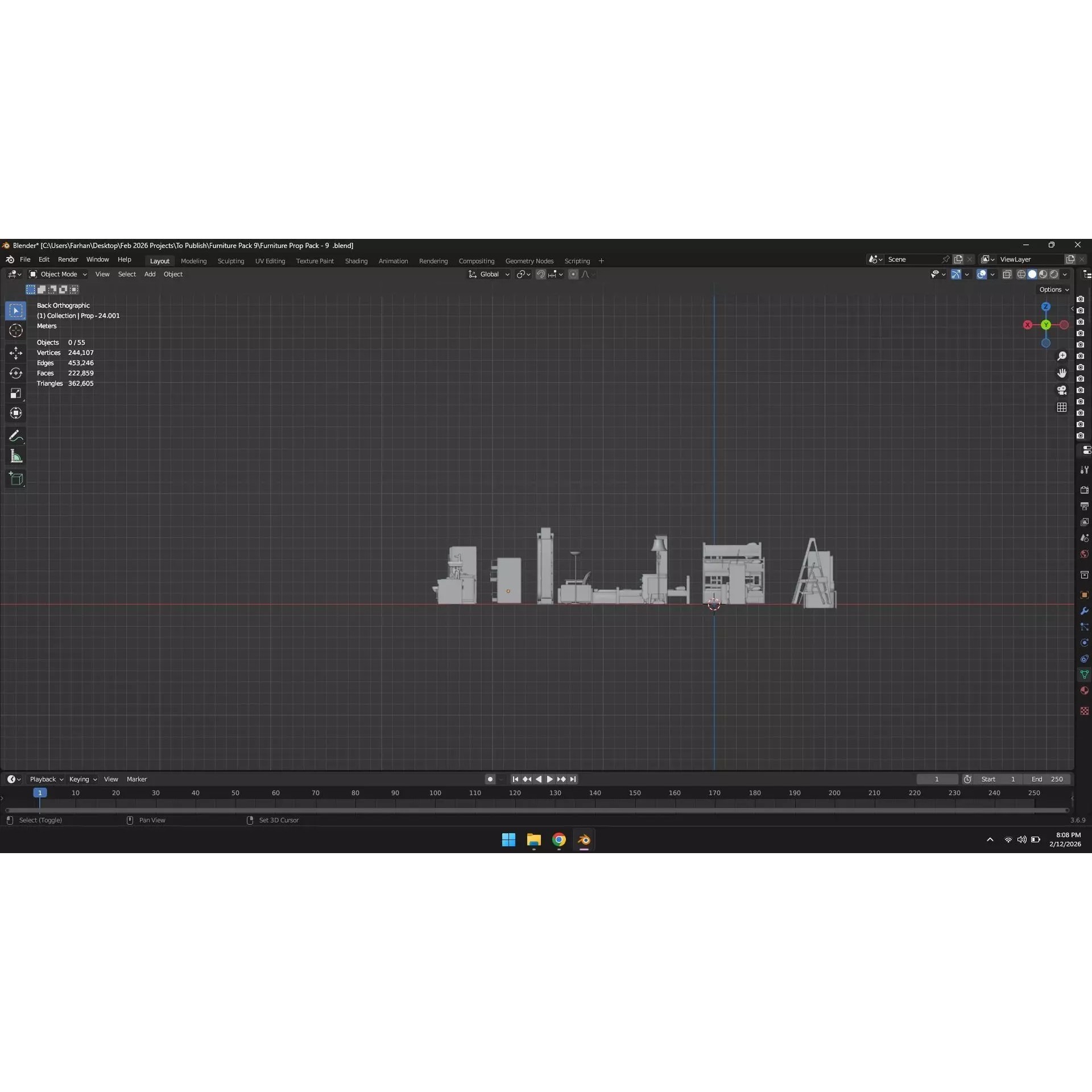 Low Poly Furniture Pack - Low-Poly Game-Ready 3D Model - View 49