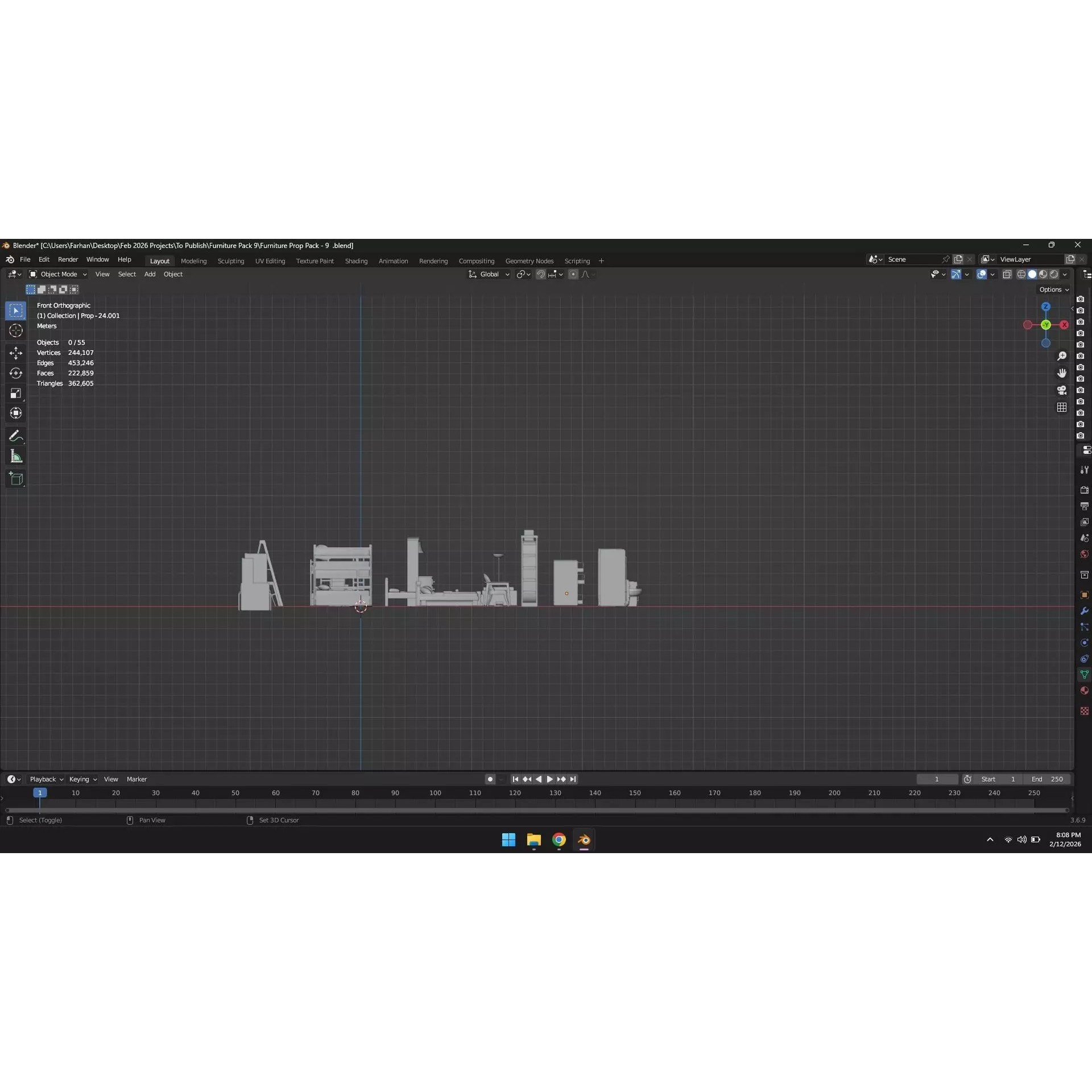 Low Poly Furniture Pack - Low-Poly Game-Ready 3D Model - View 51