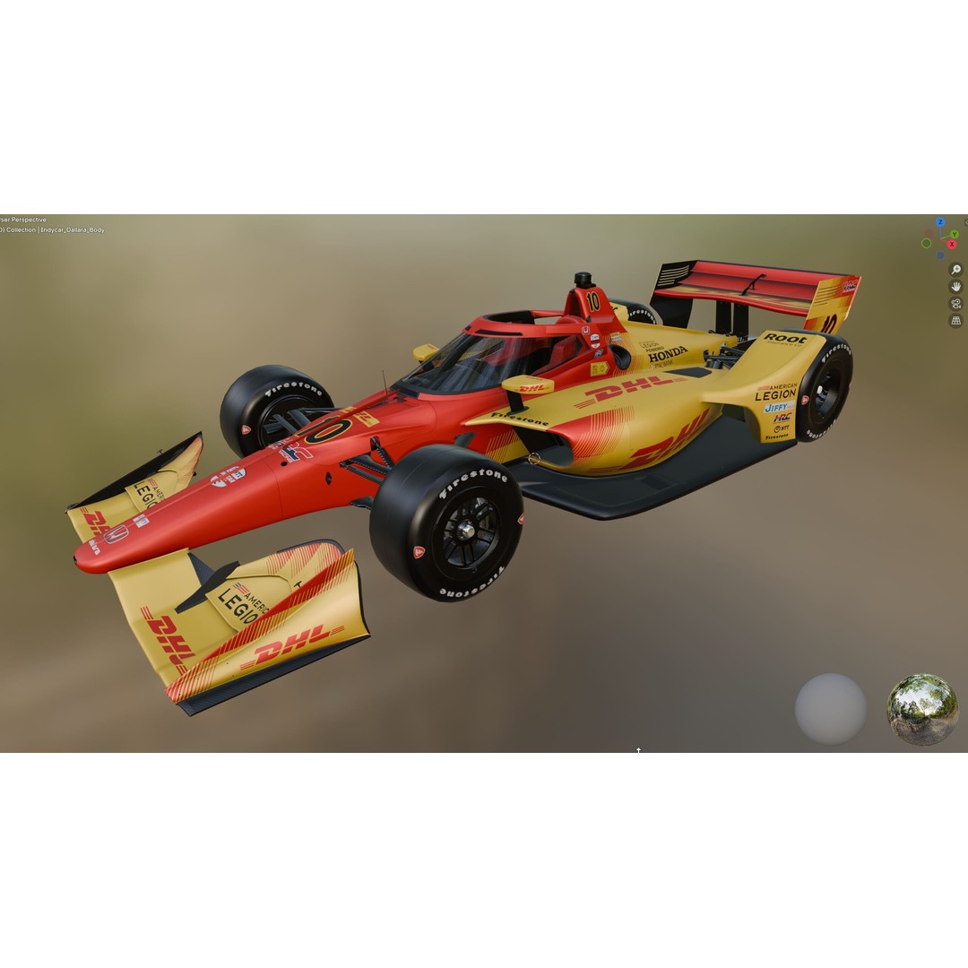 Indycar Road Version 3D Model – High Detail Racing Car, FBX, PBR - View 19