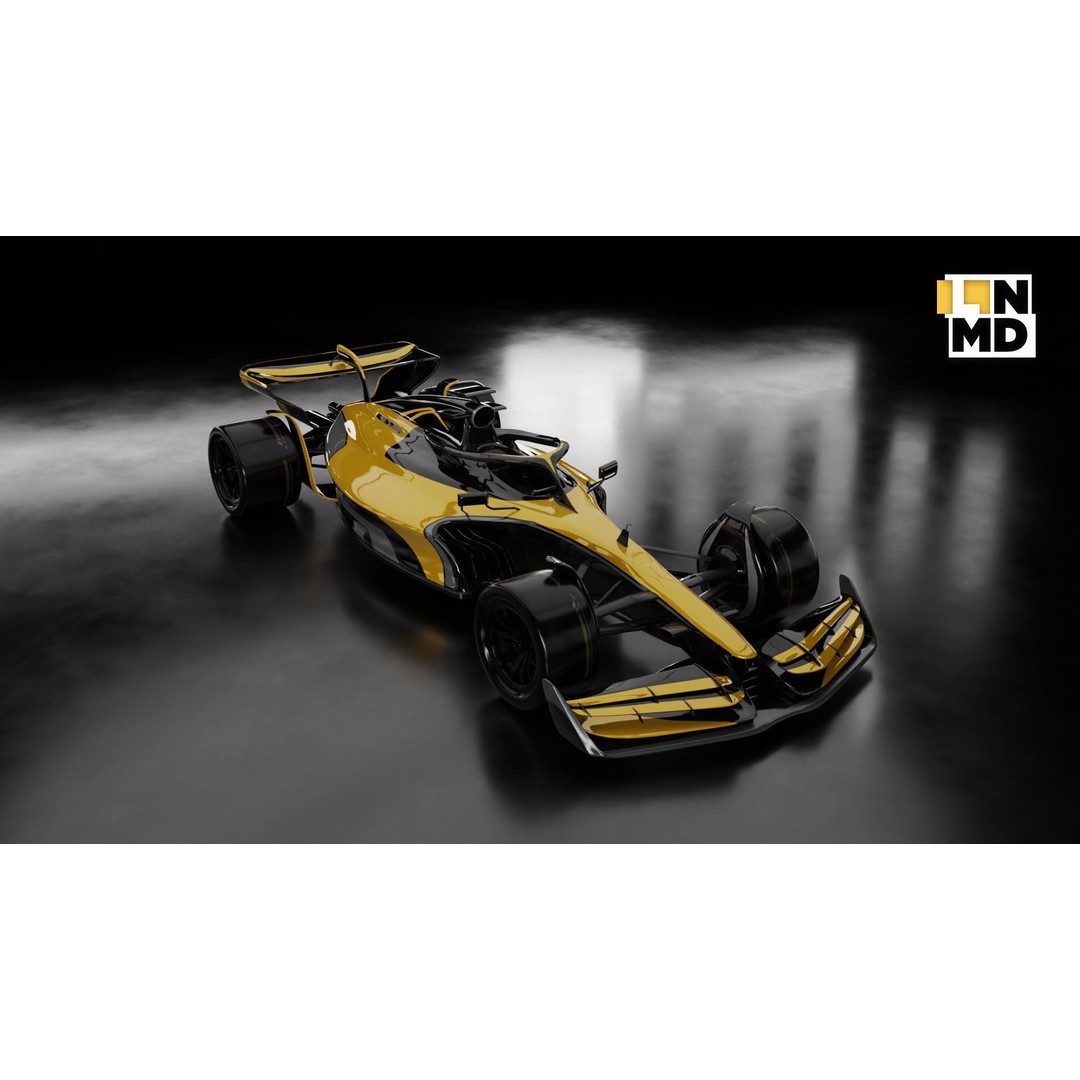 Formula 1 Racing Car 3D Model – Low Poly Game Asset, FBX & OBJ - View 11