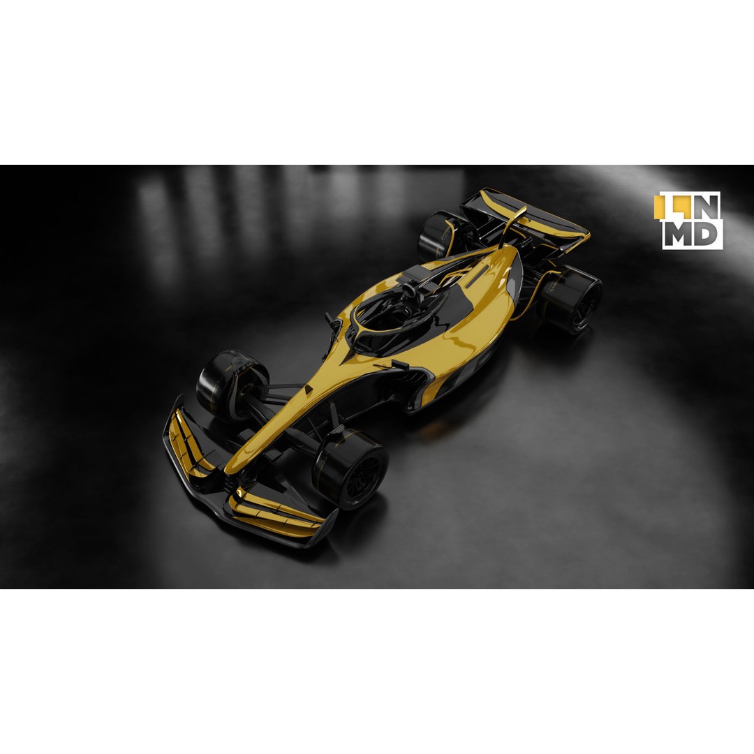 Formula 1 Racing Car 3D Model – Low Poly Game Asset, FBX & OBJ - View 13