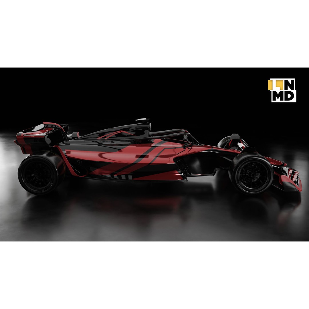 Formula 1 Racing Car 3D Model – Low Poly Game Asset, FBX & OBJ - View 16