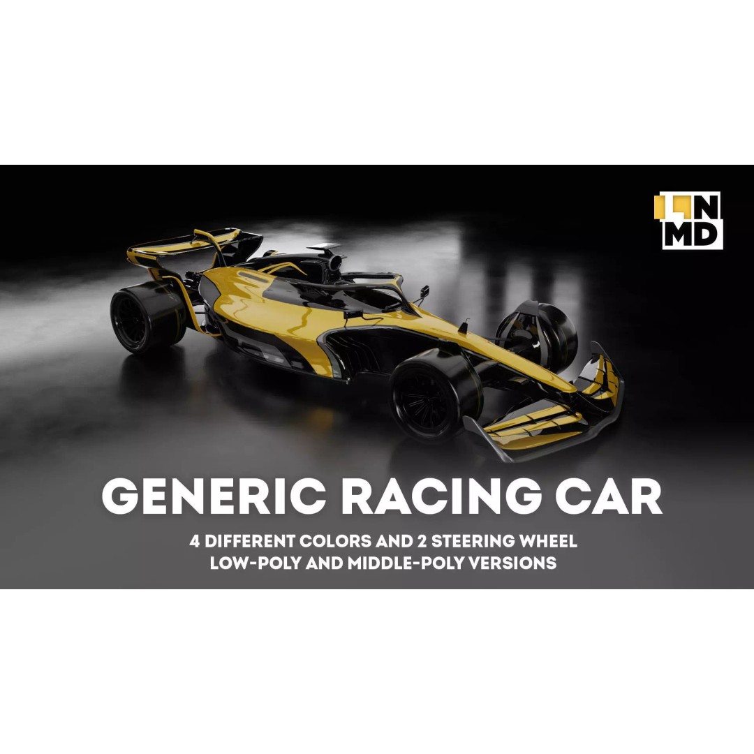 Formula 1 Racing Car 3D Model – Low Poly Game Asset, FBX & OBJ - View 2