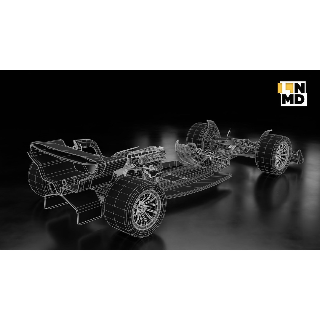 Formula 1 Racing Car 3D Model – Low Poly Game Asset, FBX & OBJ - View 23