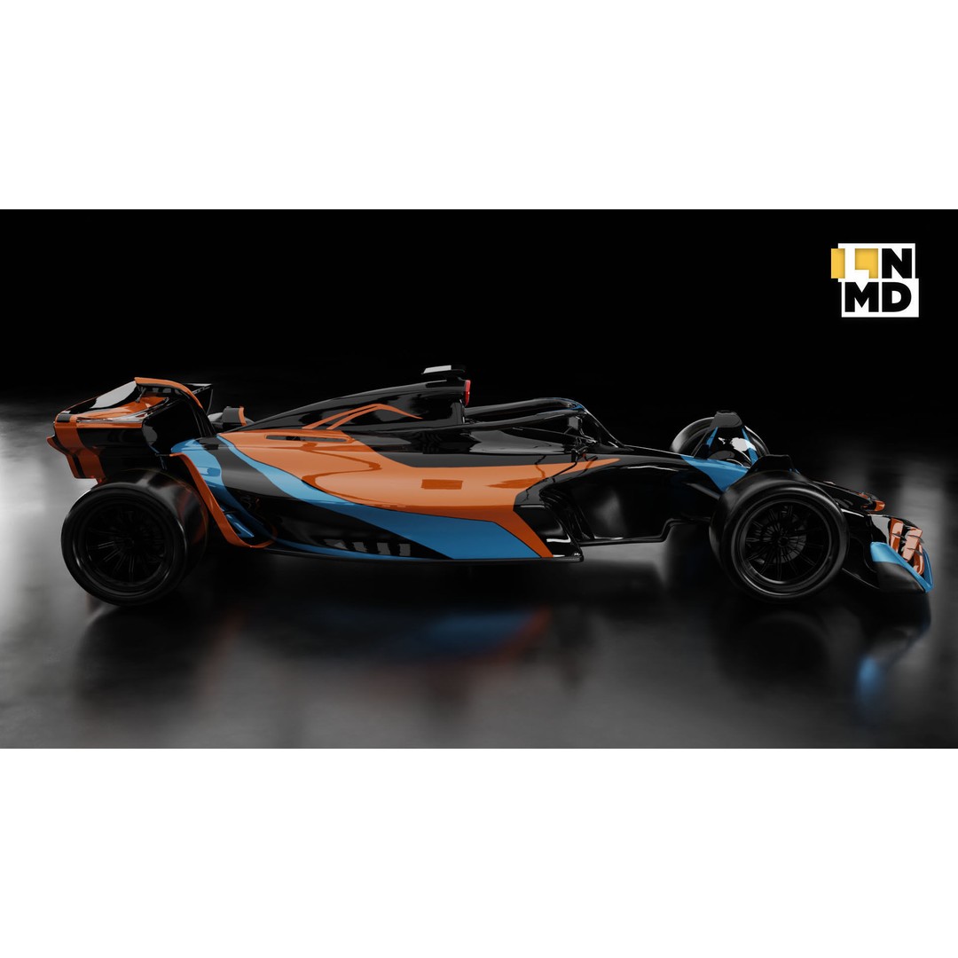 Formula 1 Racing Car 3D Model – Low Poly Game Asset, FBX & OBJ - View 8