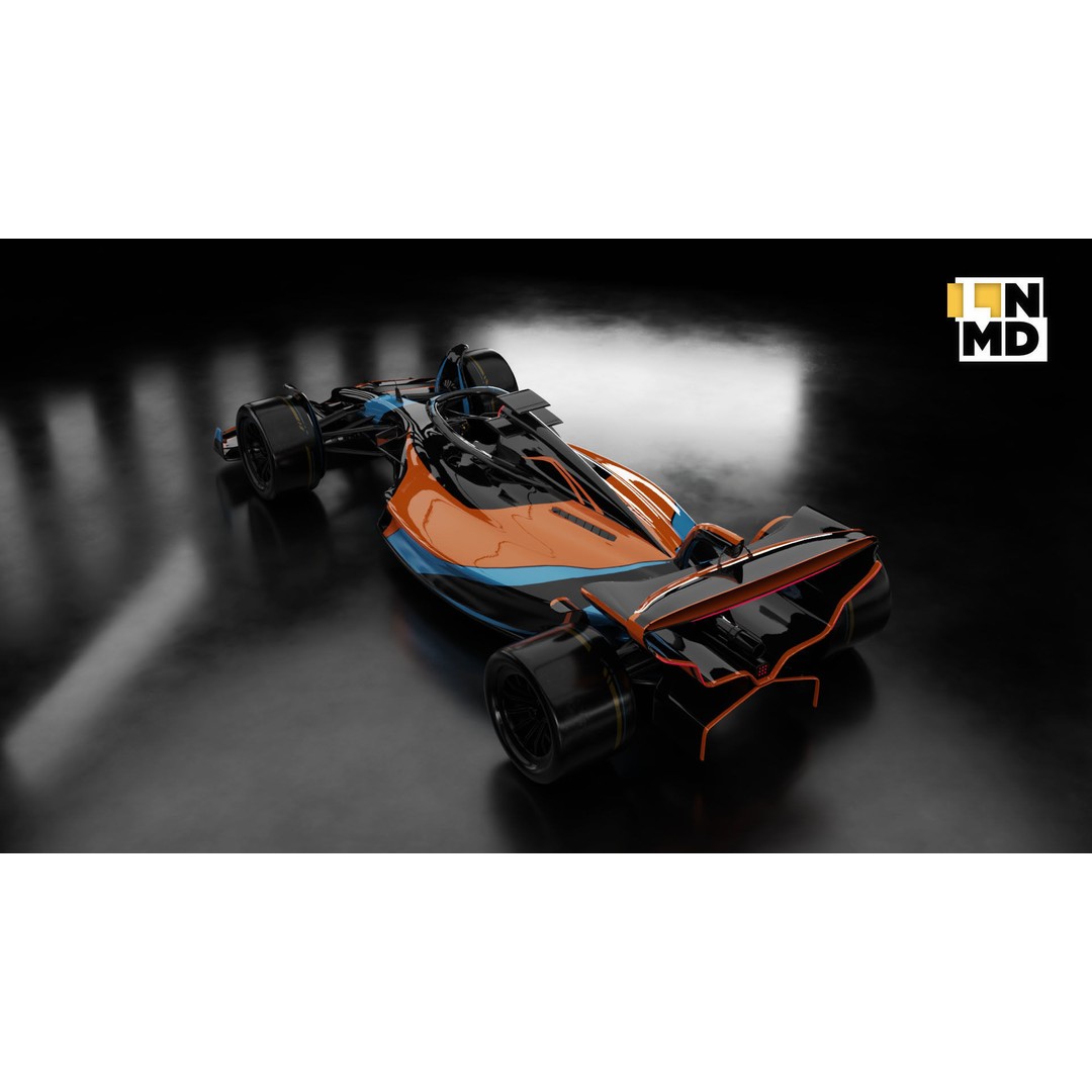 Formula 1 Racing Car 3D Model – Low Poly Game Asset, FBX & OBJ - View 9