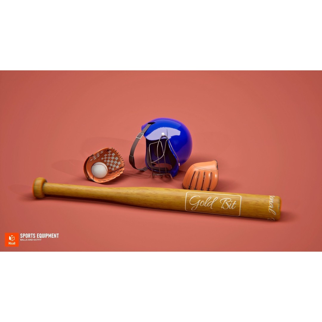 Sports Equipment 3D Model – Low Poly Game Ready Asset, FBX - View 15