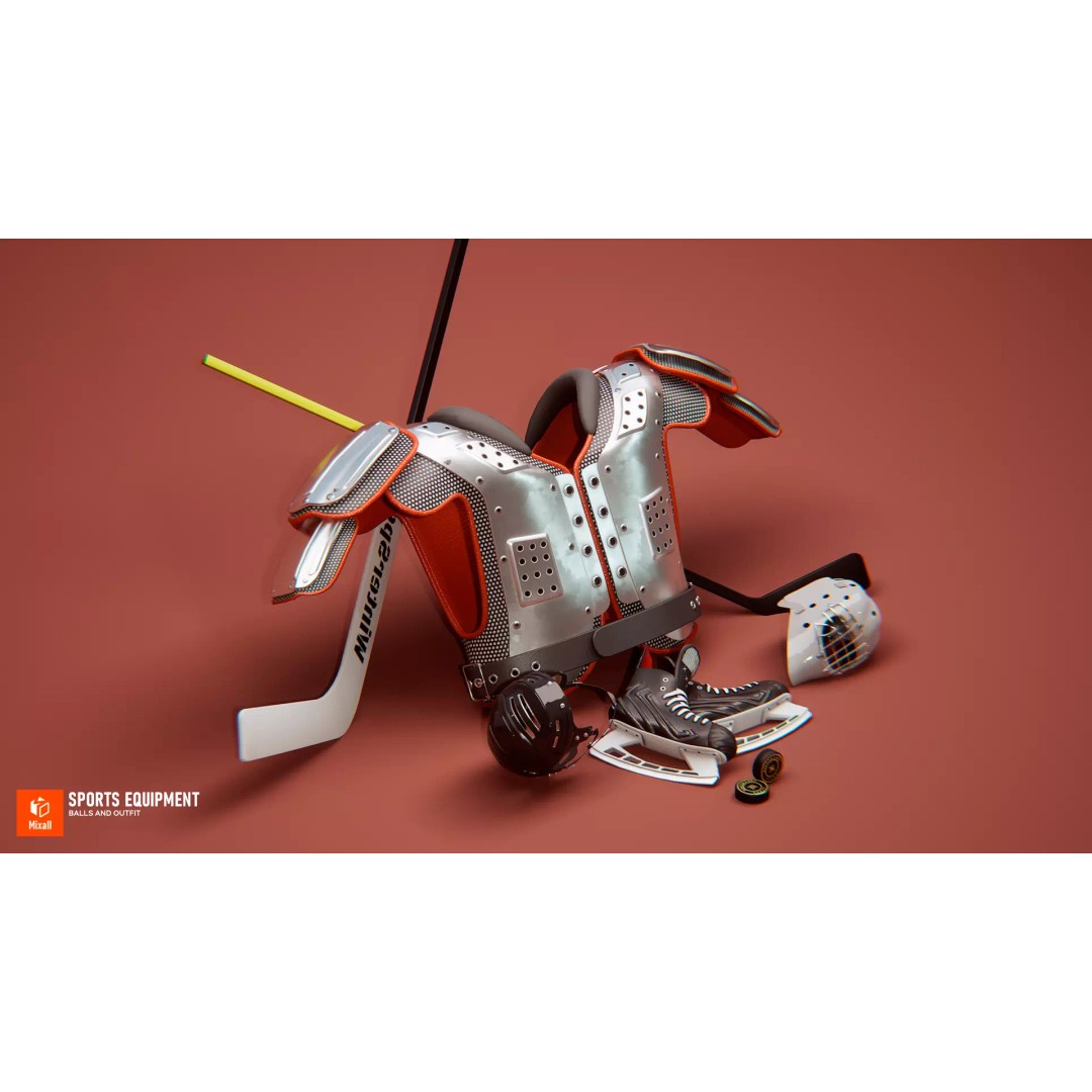 Sports Equipment 3D Model – Low Poly Game Ready Asset, FBX - View 2