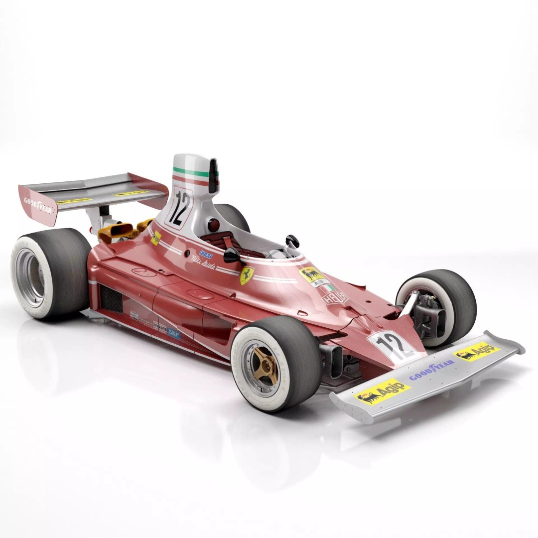 Ferrari F1 312T 1975 3D Model – High Poly Racing Car, FBX, Blender - View 2