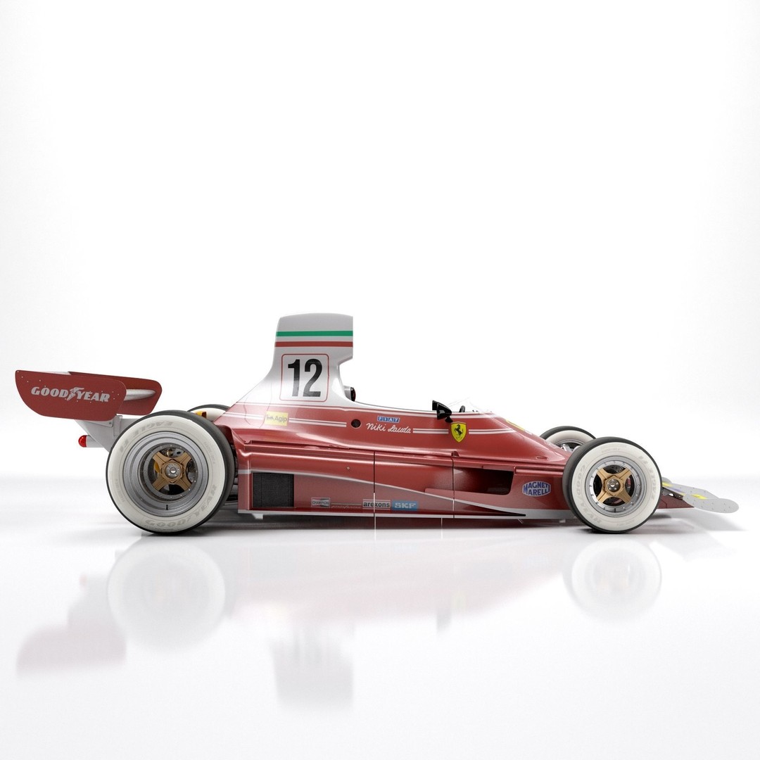 Ferrari F1 312T 1975 3D Model – High Poly Racing Car, FBX, Blender - View 3