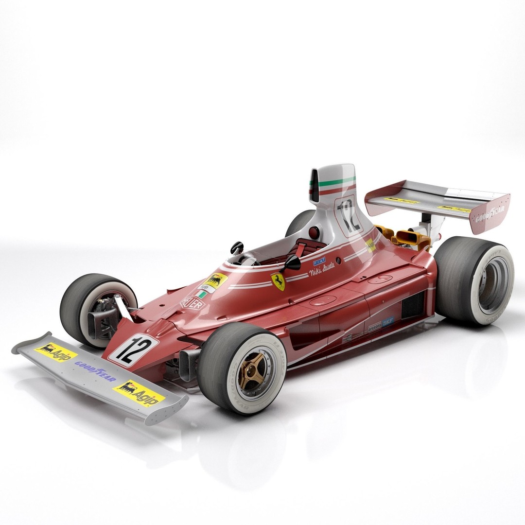 Ferrari F1 312T 1975 3D Model – High Poly Racing Car, FBX, Blender - View 4
