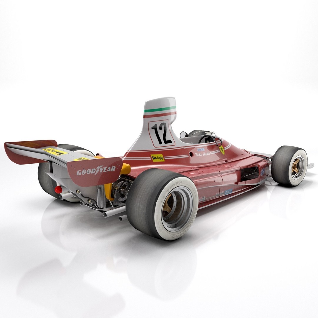 Ferrari F1 312T 1975 3D Model – High Poly Racing Car, FBX, Blender - View 9