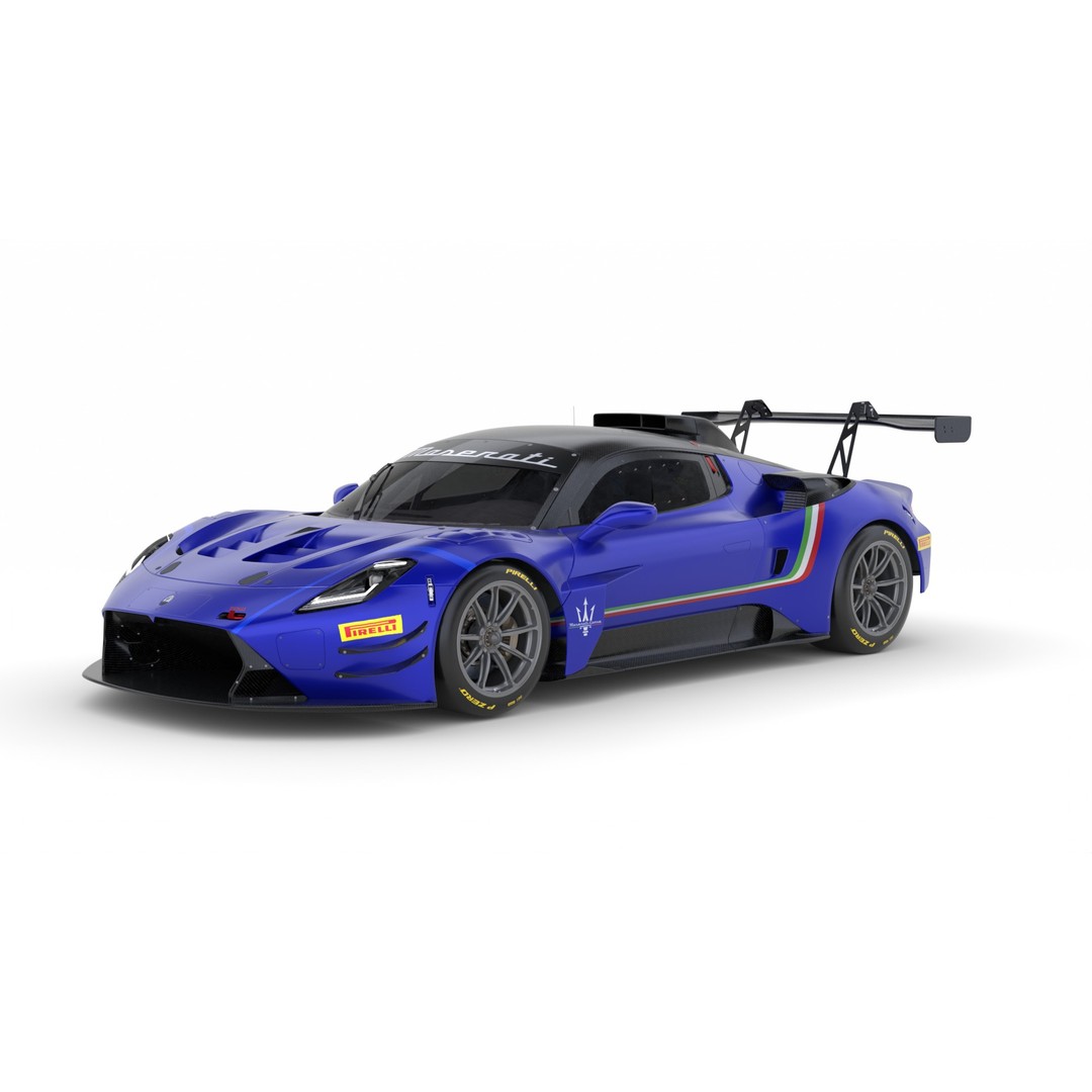 Maserati MC20 GT2 3D Model – High Poly Racing Car Asset, FBX, PBR - View 3