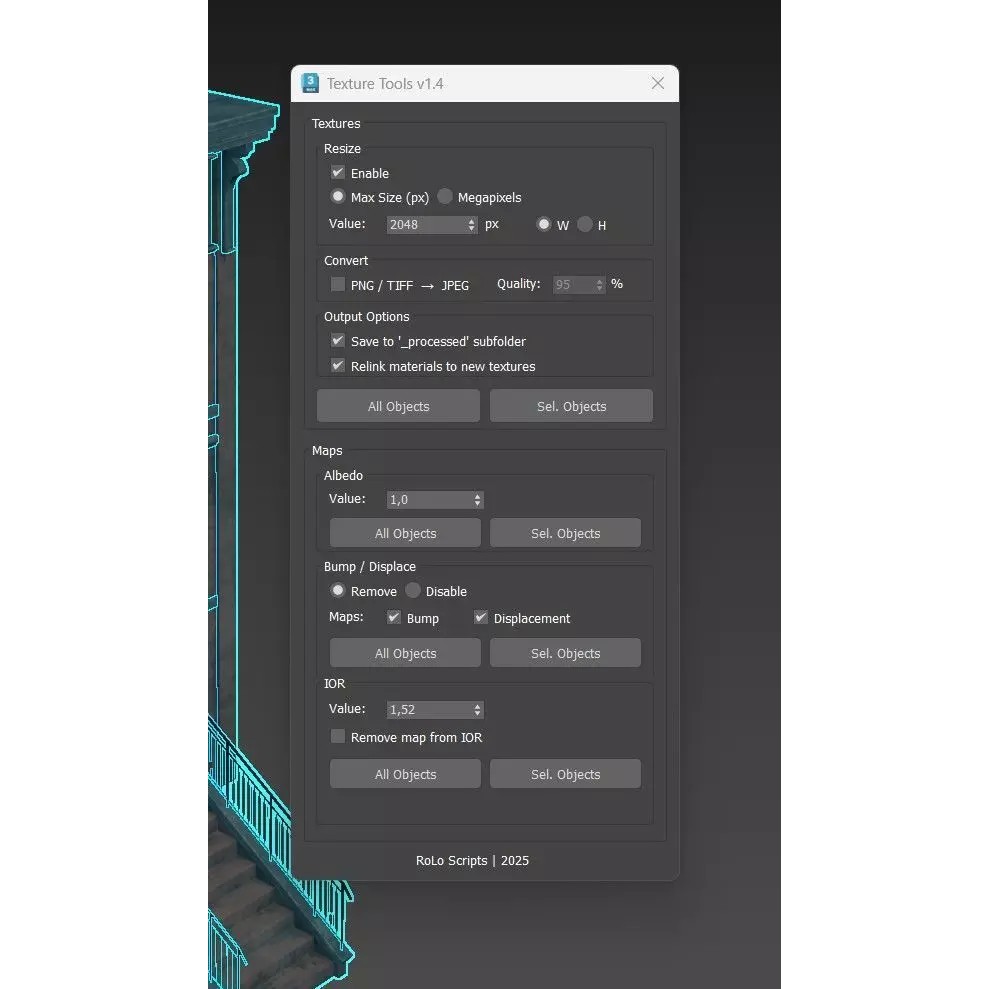 RoLo TextureTools 3D Model – Texture Manipulation Script for Blender