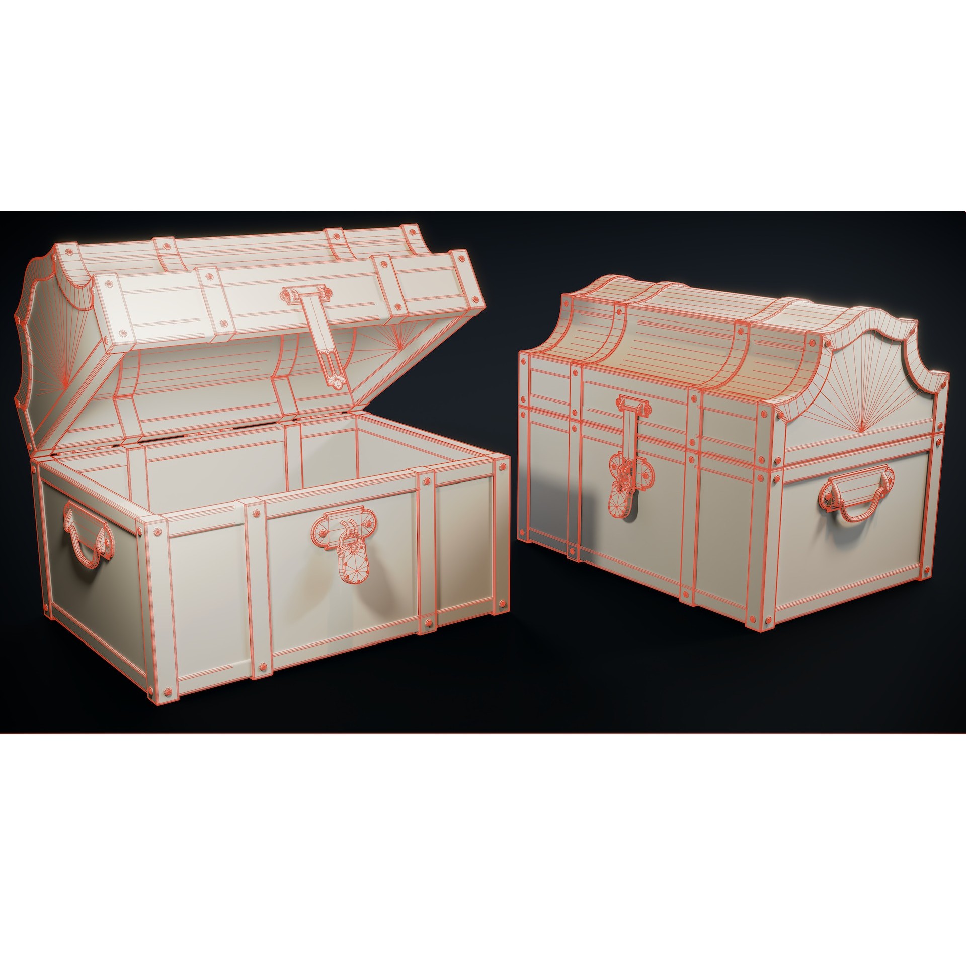 Treasure Chest - Low-Poly Game-Ready 3D Model - View 8